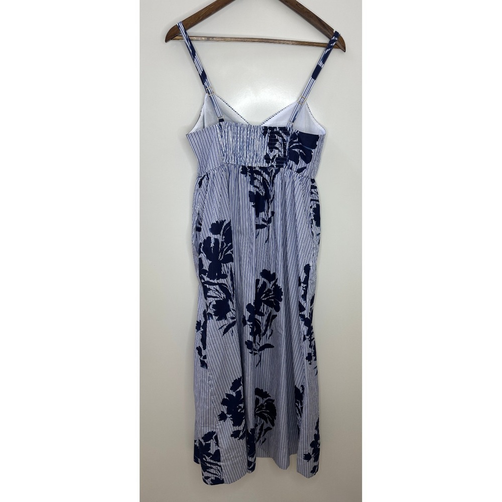 NWT Abercrombie & Fitch Sweetheart Babydoll Maxi Dress Blue Floral Striped M Med - Picture 6 of 12